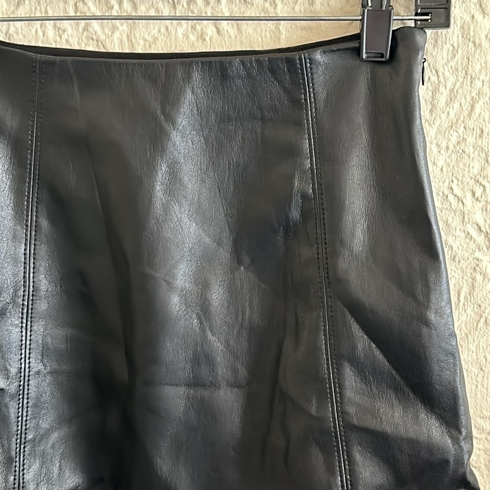Aritzia Babaton Black Faux Leather Mini Skirt 4 - Picture 3 of 8